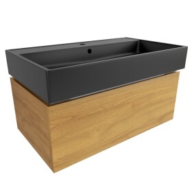 Kúpeľňová skrinka s umývadlom SAT Feel 80x30x46 cm medový dub mat SATFEEL80DMU3 SATFEEL80DMU3