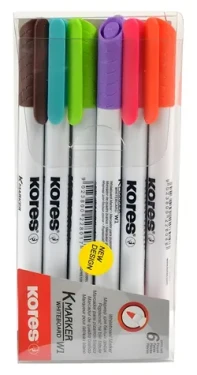 Kores Popisovače na biele tabule / Sada 6 ks / hrot 2 mm (0075/2284600)