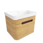 Kúpeľňová skrinka s umývadlom SAT Fusion 57,5x43x45 cm dub medový mat SATFUSION60DMMW SATFUSION60DMMW