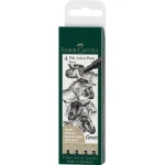 Faber-Castell Pitt Artist Pen Popisovač - čierna plastové púzdro 4 ks (167115)