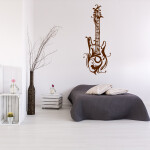 Veselá Stena Samolepka Dizajnová gitara Farba: čierna, Veľkosť: 60 x 22 cm