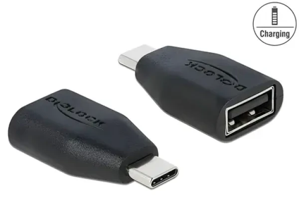 DeLock USB-C datablocker / Adaptér / Blokovanie prenosu dát / USB Type-C (M) - USB Typ-A (F) (66528)