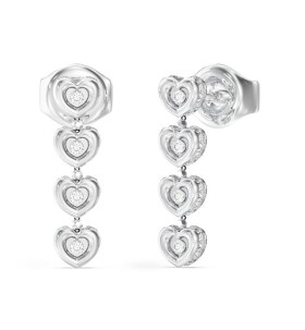 Guess Visiace srdiečkové náušnice s kryštálmi LOVE JUBE05473JWRHT/U