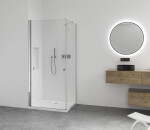 CERANO - Sprchovací kút Antelo L/P - 6 mm - chróm, transparentné sklo - 90x90x190 - otočný CER-433974
