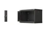 Lanberg WF03 6U čierna / Nástenný rozvádzač / 19" / 540×350 mm / sklenené dvere / flat pack (WF03-5306-10B)