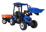 Mamido Detský elektrický traktor MEGA D68 24V s prívesom modrý