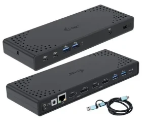 I-TEC Dual Display Docking Station Gen2 čierna / 2× HDMI / 2× DisplayPort / 4× USB 3.0 / 2× USB-C 3.1 / LAN (CADUA4KDOCKPDL2)