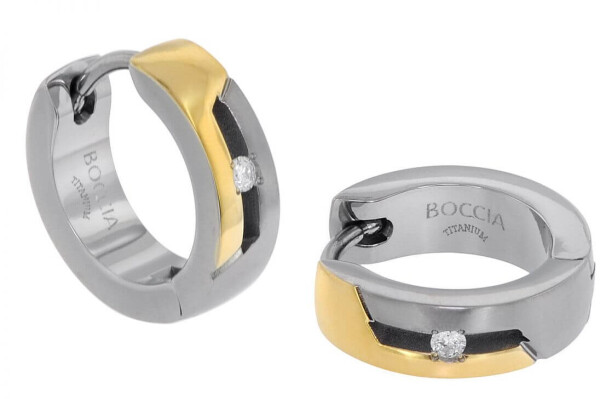 Boccia Titanium Titánové náušnice s diamantom 05045-04