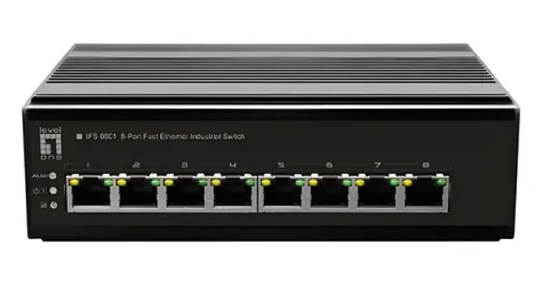 LevelOne Priemyselný switch 8x FE kovové telo / Switch / Neriadený / DIN lišta / -40 až 75 °C (IFS-0801)