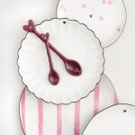 Bastion Collections Keramický tanierik White / Rose Little flowers Ø 13 cm