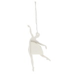 IB LAURSEN Papierová vianočná ozdoba Ballerina Dance position White 14 cm