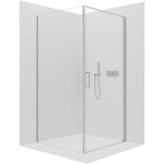 CERANO - Sprchovací kút Porte Ľ/P - 8 mm - chróm, transparentné sklo - 90x80x195 - otočný CER-413528