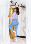 Sexy Highwaist Push Up Skinny Jeans ripped denimblue 40