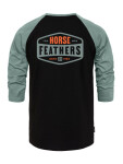 Horsefeathers HEXAGON II RAGLAN black pánske tričko s dlhým rukávom - XXL