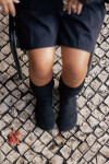 Shapen Knitty Black Leather barefoot čižmy 39 EUR