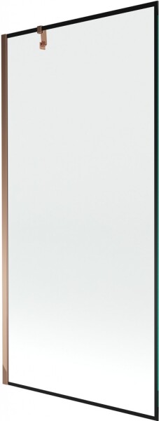 MEXEN/S - Next vaňová zástena FIX 90 x 150, čierna dekor, růžové zlato 895-090-000-00-70-60