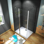 H K - Obdĺžnikový sprchovací kút MELODY B5 120x90 cm s jednokrídlovými dverami s pevnou stenou vrátane sprchovej vaničky z liateho mramoru SE-MELODYB512090 / SE-ROCKY-12090