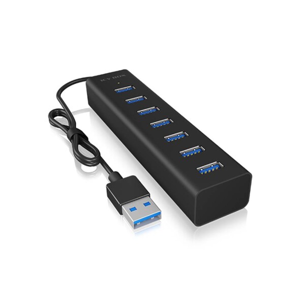 Icy Box IB-HUB1700-U3 čierna / USB rozbočovač / 7x USB 3.0 A (IB-HUB1700-U3)