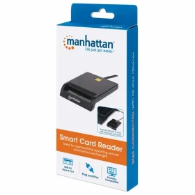 Manhattan externá USB čítačka čipových kariet čierna / Čítačka kariet / USB 2.0 (102049)
