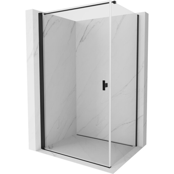 MEXEN/S - Mist-B sprchovací kút dvere krídlové 95 x 75, transparent, čierna 8A2T-095-075-70-00
