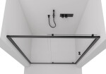CERANO - Sprchové posuvné dvere Varone POINT Ľ/P - 6 mm - čierna matná, transparentné sklo - 90x195 CER-DY505B-90-195