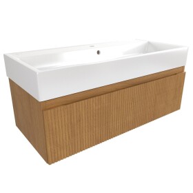 Kúpeľňová skrinka s umývadlom SAT Evolution 98x30x44, 5 cm dub medový mat SATEVO100DMU2 SATEVO100DMU2