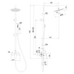 INVENA - Sprchový stĺp TREND meď AU-P9-B14-L