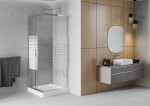 MEXEN/S - Rio štvorcový sprchovací kút 80 x 80, dekor, chróm + vanička Rio 860-080-080-01-20-4510