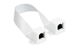 Alcasa 8055-F23QW biela / Sieťová priechodka RJ-45 / Plochá / 0,3 m (8055-F23QW)