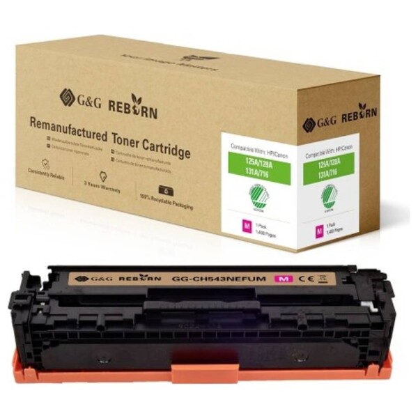 G&G Reborn remanufactured toner náhradný HP, Canon 125A, 128A, 131X, 716M, 731M purpurová 1400 Seiten kompatibilná toner; 21204