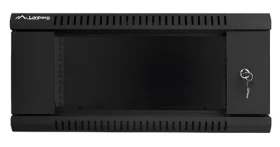 Lanberg WF01-6404-10B čierna / Nástenný rozvádzač / 19" / 4U / 600×450 mm / sklenené dvere / flat pack (WF01-6404-10B)