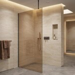 CERANO - Sprchová zástena Walk-in Onyx Top Cube Ľ/P - 8 mm - hranatá vzpera - čierna matná, bronzové sklo - 50x200 CER-689173