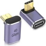 PremiumCord Adaptér USB-C zahnutý 90 ° 40 Gbps / Adaptér / hliníkový (kur31-39)