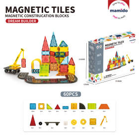 Mamido Mamido Magnetická stavebnica dopravné mesto 60 dielov, cesta, žeriav MT1495