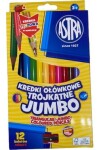 ASTRA Trojhranné pastelky 12ks Jumbo s strúhadlom (vrátane viacfarebnej pastelky) (158478)