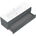 MEXEN/S - Orio kúpeľňová skrinka 140 cm s umývadlom Vela, 2 zásuvky, grafit mat/biela mat 91A10-14047-2-BFF66-W23M01