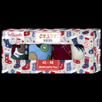Darčeková krabica zábavných bláznivých ponožiek 4 páry CRAZY SOCKS BOX - BELLINDA - červená 39 - 42