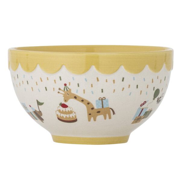 Bloomingville Celebrate Mini detská miska z kameniny žltá krémová 13,5 cm