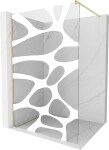 MEXEN/S - Kioto Sprchová zástena Walk-in 120 x 200, biely vzor 8 mm, zlatá kartáčovaná 800-120-101-55-97