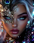 Norimpex Diamantové maľovanie Žena s pávie maskou