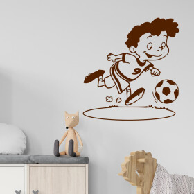 Veselá Stena Samolepka Chlapček futbalista Farba: hnědá, Veľkosť: 100 x 107 cm