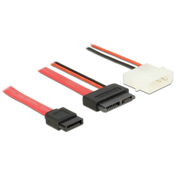 Delock Cable SATA Gb/s 7-kolíková zásuvka 4-kolíková napájacia zástrčka Slim SATA 13-kolíková zásuvka 0.5m 84790