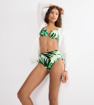 SUMMER PALM - Maxi bikiny s vysokým krytím a nastaviteľnými bokmi Triumph GREEN COMBINATION 42