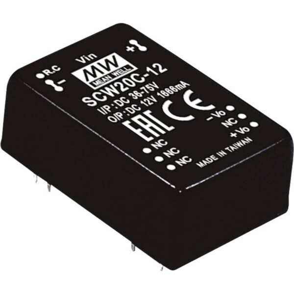 MEAN WELL SCW20C-15 DC / DC menič napätia, modul 1.333 A 20 W Počet výstupov: 1 x; SCW20C-15