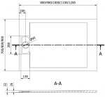 MEXEN - Otto obdĺžniková sprchová vanička SMC 110 x 80, čierna 4N708011