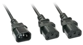 Lindy IEC Y-kábel C14 - 2x C13 čierna / Napájací kábel / 2 m (30039)