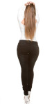 Curvy Girls Size! Skinnies with buttons and zip black