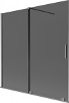 MEXEN/S - Velár dvojkrídlová posuvná vaňová zástena 160 x 150, grafit, grafit metal 896-160-000-41-95
