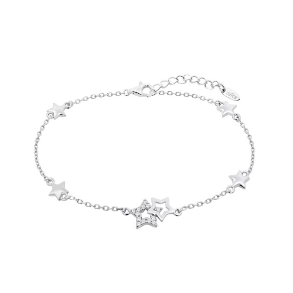 Lotus Silver Hravý strieborný náramok s hviezdičkovým prívesky Trendy LP3177-2 / 1