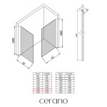 CERANO - Sprchová zástena Walk-in Crystal TL/P - 10 mm - bezvzperový systém - chróm, transparentné sklo - 150x100x200 CER-8050BD80488
